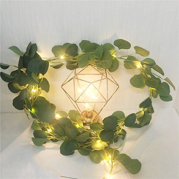 2m Kunstig Mørkegrøn Eucalyptus Garlandstreng Blade Vine