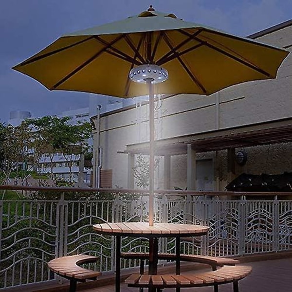 Uteplats paraplyljus sladdlös 28 led parasoll Mate ljus vattentät 3 nivålägen och USB uppladdningsbar
