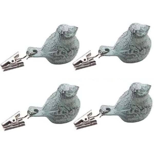 Bordsduk Vikter Antik fågelform Cover Gjutjärnshänge med clips 4st,trädgårdsmöbler Tillbehör