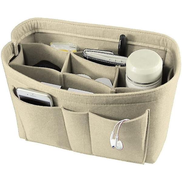 Filthandväska Organiserare Kvinnor Inre Organiser Handväska Förvaringsväska (beige, S)