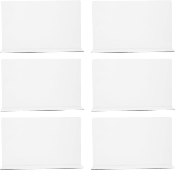 6 stk. side splitter hylleavdeler for supermarkedorganisering, solid, ikke-magnetisk, effektiv vare