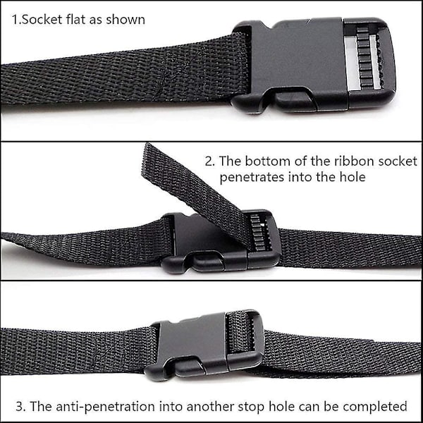 Webbing 25mm Sort Nylon Bagagerem Sort Siden Frigivelse Spænder Kuffert Bagagerem Gave