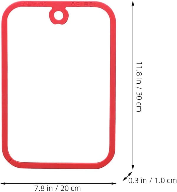 Skärbräda i härdat glas Rektangulär Skärbräda Halkfri Design Anti-sprickbildning Rött Kök