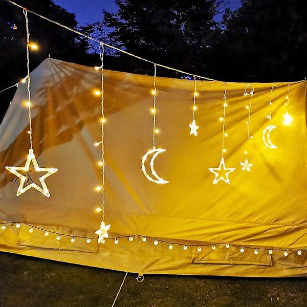 3,5m Måne- och Stjärnstränglampor Solenergi Utomhus Fjärrkontroll