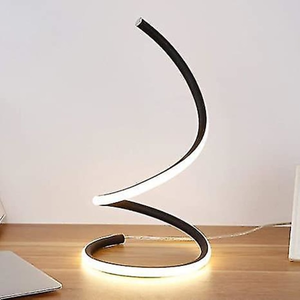 Moderne 16W LED Skrivebordslampe Akryl Soveværelse Spiral Bordlampe