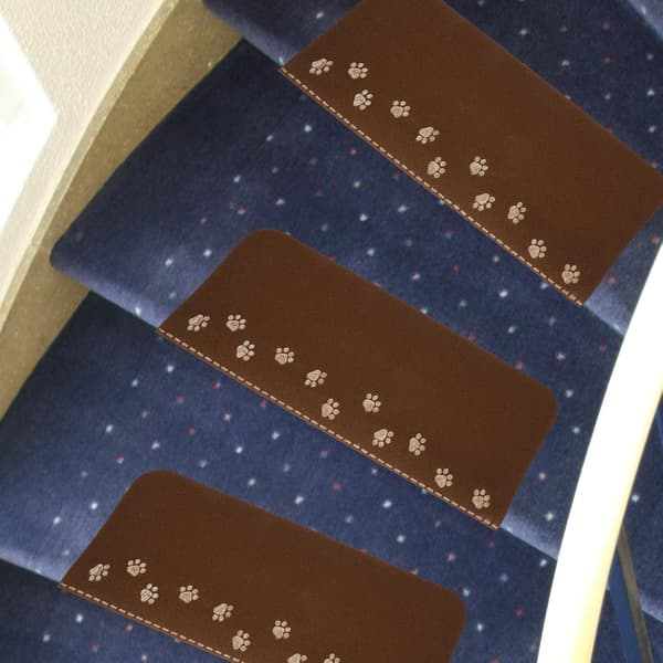 3 st Stegplatta Trappmatta 55cm Kaffe Polyesterfilt Halkfri Självlysande Tyst Design
