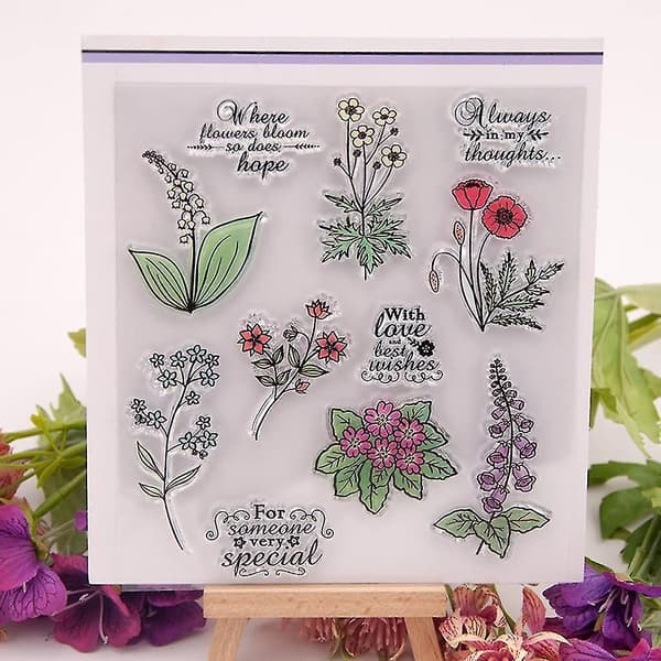 Transparente Silikon Gummifrimærker Blomster