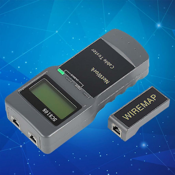 Sc8108 Bærbar LCD-skærm Netværkstester Meter Lan Telefonkabel Rj45 Cat5e Cat6 Længdetestværktøj