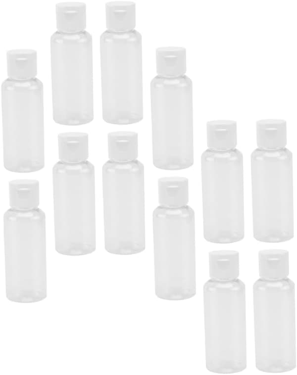 25 st 50 ml påfyllningsbara reseflaskor i plast med flip-top lotiondispenser
