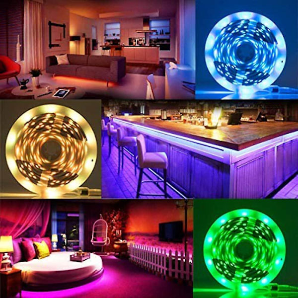5m RGB LED Strip Lys Musik Synkroniseret Vandtæt 5050