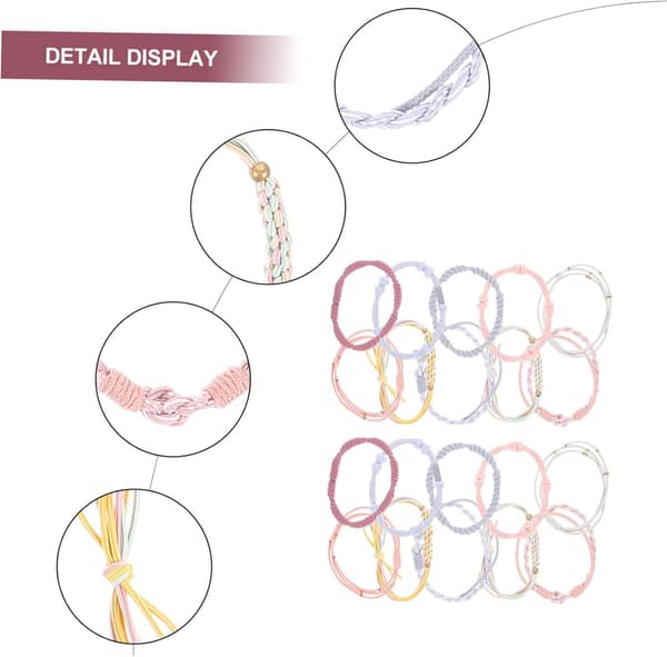 Bohemiska Hårsnoddar Elastiska Hårgummiband 20 st Flätade Scrunchies för Kvinnor Flickor