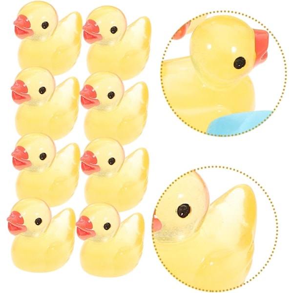 Harts Djur Ornament Set 50st Självlysande Mini Ankor för Miniatyr Trädgård Heminredning