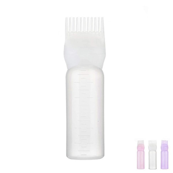 3 stk kampåføringsflaske hårfargebørsteapplikator hårfargeflaske med kam og gradert skala