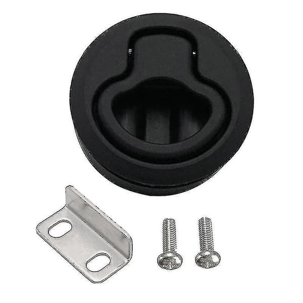 2\" Rund Låsbar Flush Pull Latch Udskiftningsplast til Campingvogn, Båd, Marine - Sort