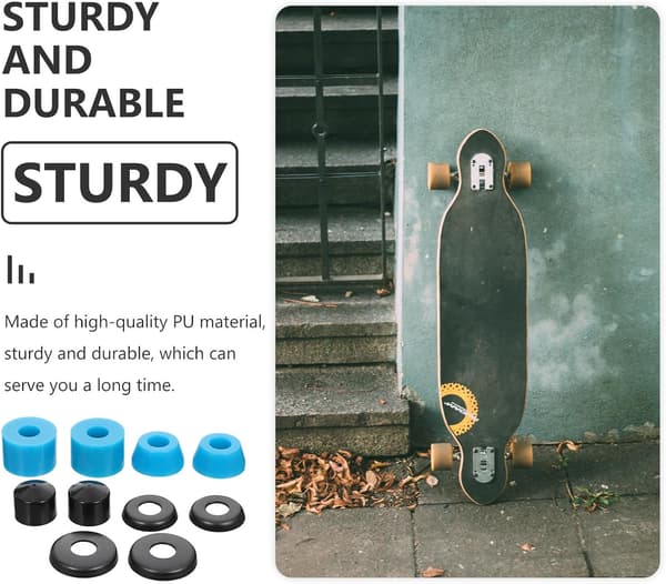 Skateboard støtsikre puter 4 stk støtdemperputer sett kompakt design for skateboardtilbehør