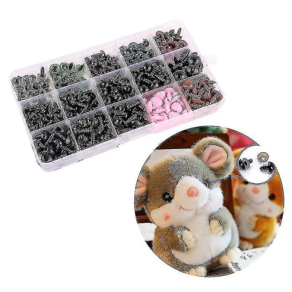 Sikkerhedsøjne og -næser af plast til Amigurumi-hæklet håndværk Dukker Tøjdyr og bamse