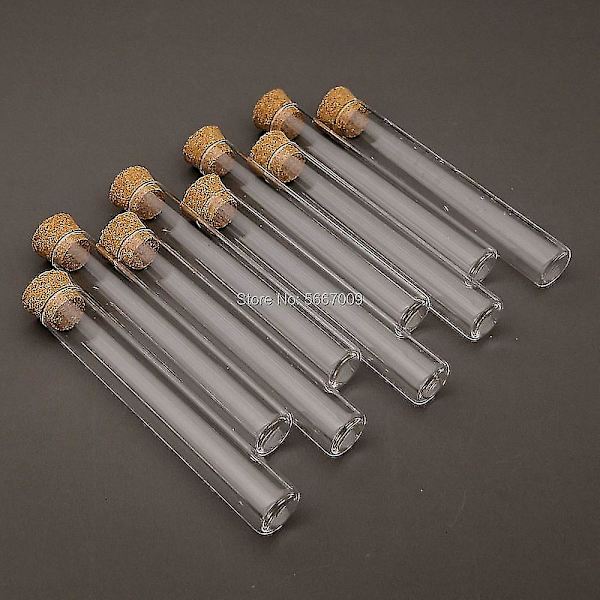 100 stk. Laboratorie 12x75mm Glasprøveglas med Kork