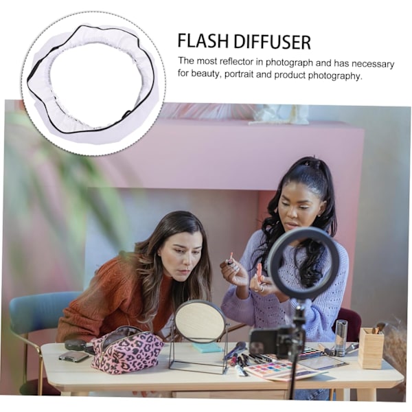 Foldbar Ring Flash Diffuser 14 Tommer Softbox til Høj Lystransmission Nylon