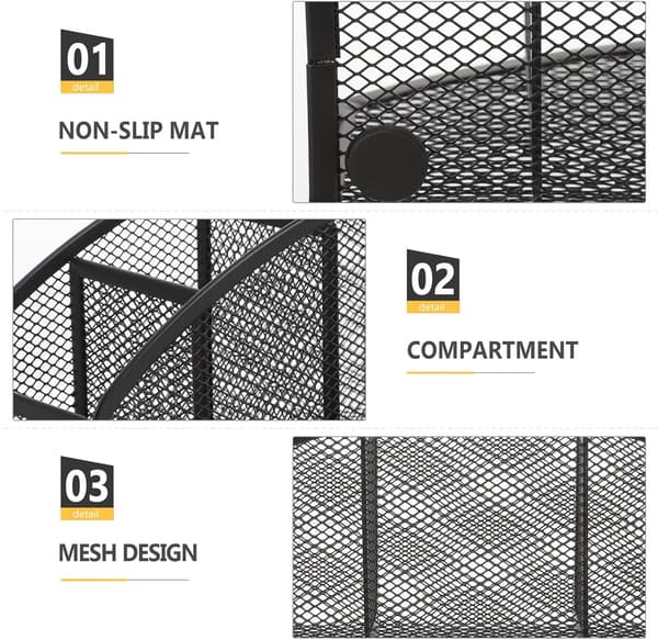 Multi-Grid Metal Penneholder Skrivebordsorganisator Mesh Blyantholder