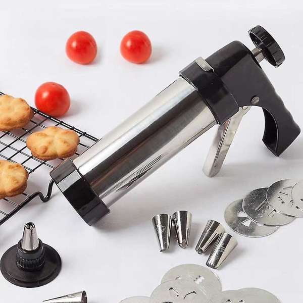 Formstøbeform Bagekit Biscuit Gun Maker Dekorationer Maskine Glasurmaskine (1 stk, Sølv)