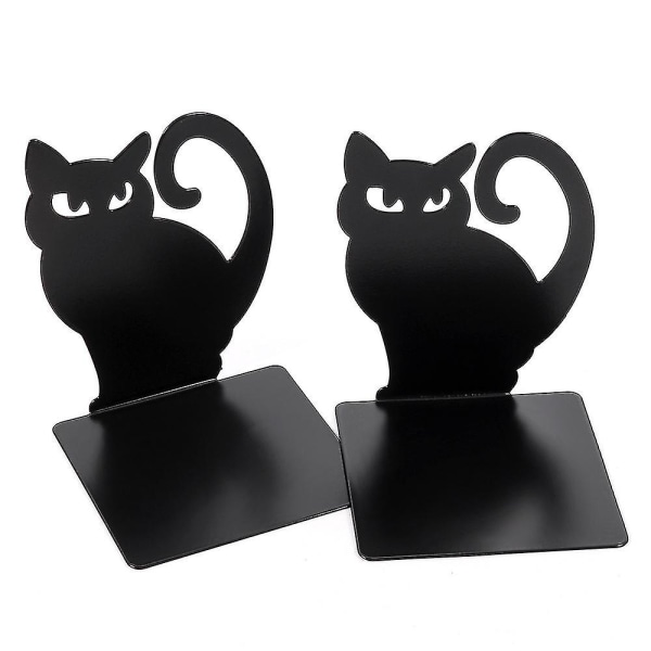 Book Ends, Book Ends For Shelves, Heavy Duty Metal Black Bookend Support For Shelves Offices(2pcs, Black)