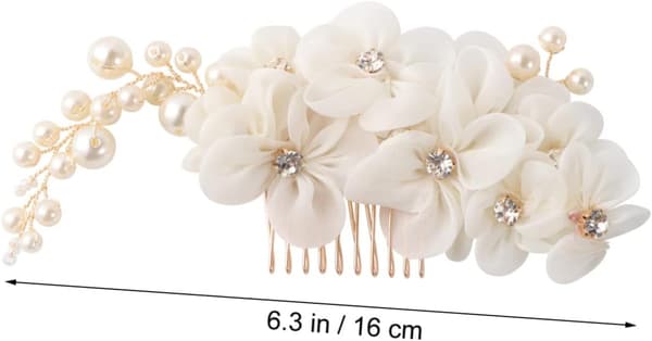 Mode Perle Rhinestone Bryllup Hårklemme Hårnål Kam Blad Blomst til Brude Tilfældig Farve