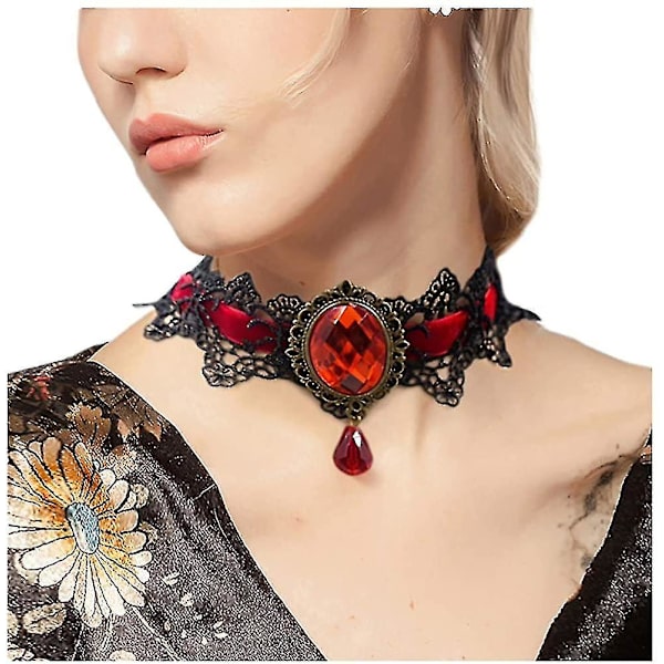 Retro Håndlavet Blonder Vampyr Choker Gotisk Halskæde