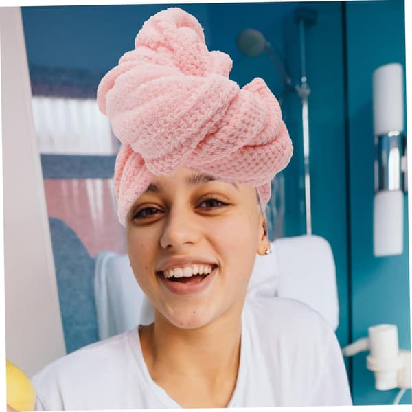 2 stk. hurtigtørrende hårhætte mikrofiber hårturban absorberende tørring til kvinder piger sove