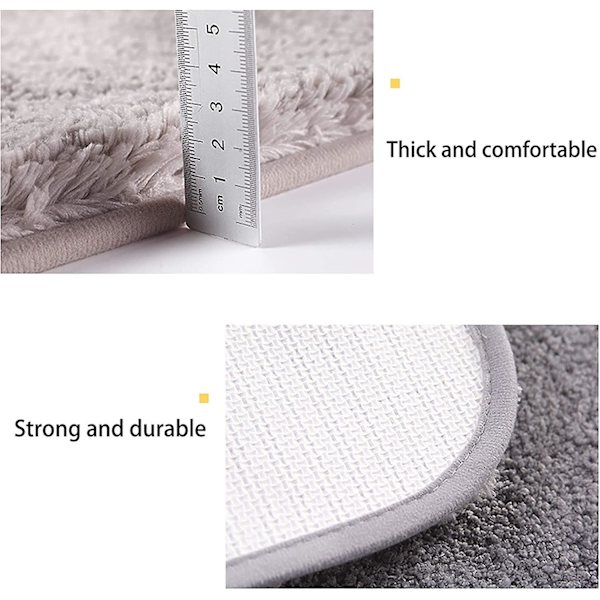 40 Cm 60 Cm Badrumsmatta Anti-Halkmatta Kan Tvätta Med Luddig Badkarmatta light grey