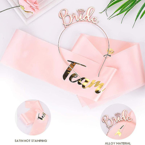 Hensfest Sash, Premium Satin Sash för Möhippa med Guldtext