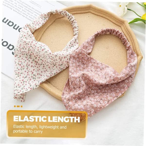 6 stk. blomstrede tørklæder til kvinder, elastiske bandana-hårbånd i små og store blomstermønstre