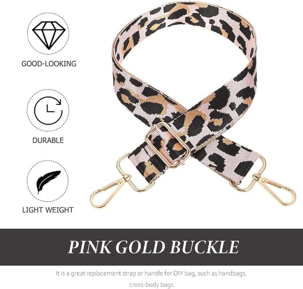 Leopardmønstret Crossbody-veske Erstatningsrem Justerbart Nylonmateriale
