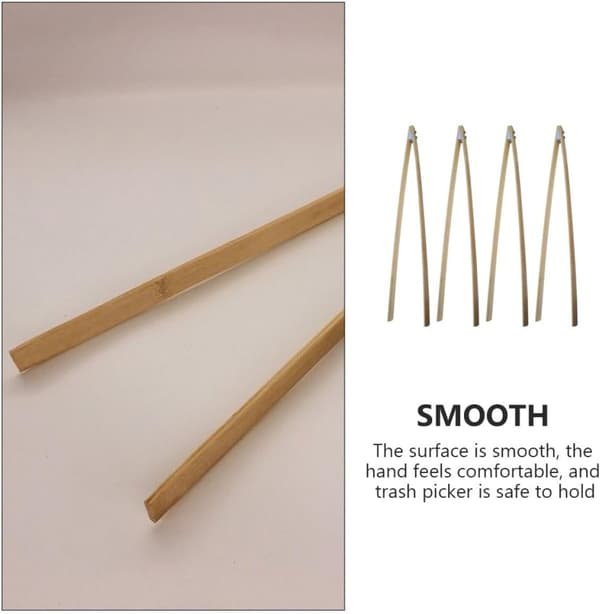 4 st bambu skräpplockare 45 cm lång sopsamlare med skruvdesign multifunktionsupplockningsverktyg