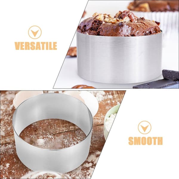 3 stk. Mousse Ringe i Rustfrit Stål, Runde Præcise og Pålidelige Bageværktøjer