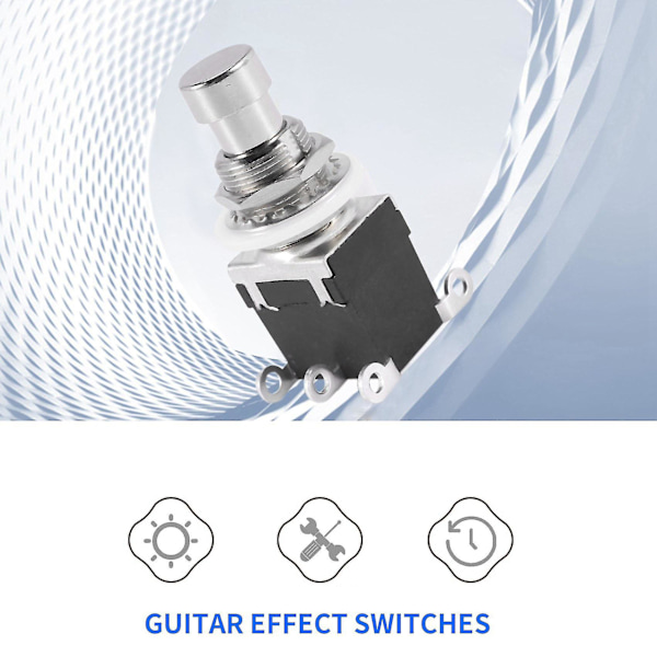 5 st 6-stifts DP-DT Låsande Stomp-fotpedal för gitarr Tryckknapp Metall Sann Bypass AC 250V/2A 12