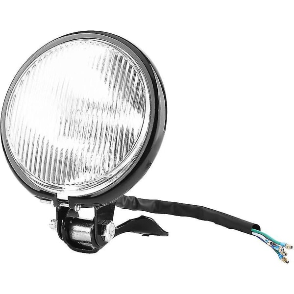 Rund motorsykkel LED-frontlys Universal Retro motorsykkel frontlys Frontlys (hvit svart) (1 stk)