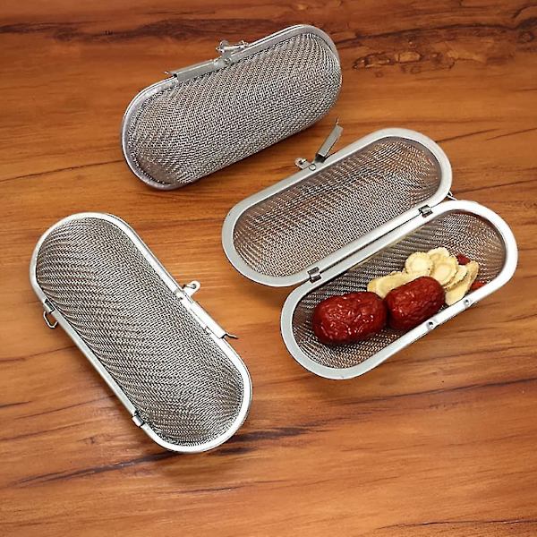 Teekule i rustfritt stål, krydderinfuser, te-sil, krydderdiffuser til matlaging, Ovalsilver1pcs