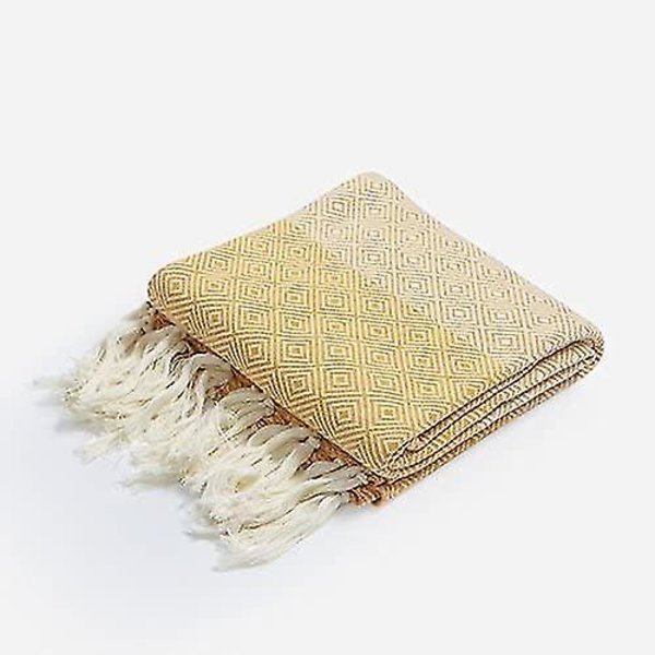 100% Bomuldsvævet Kasttæppe Chenille Jacquard Sofa