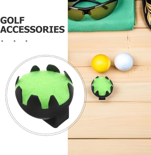 Golfboldrenserklips med sort svamp bærbar golfboldvaskerholder til tee-boks til banevedligeholdelse