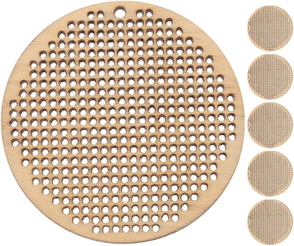 6 stk 5 cm runde trekorssting-chips DIY trepyntemner