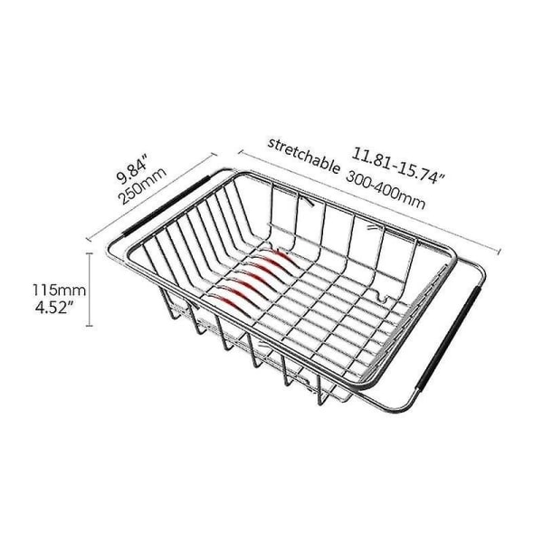Utvidbar Oppvaskstativ Tørker Oppbevaring Rustfritt Stål