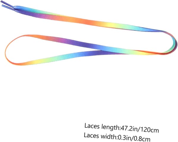 Fargerike gradient elastiske skolisser Flate regnbuesko tilbehør for joggesko og lerretsko 120 cm
