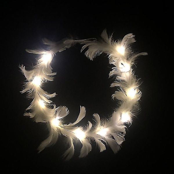 Fe-Garland med LED-blinkende engel-garland hodeplagg blomster til bryllup
