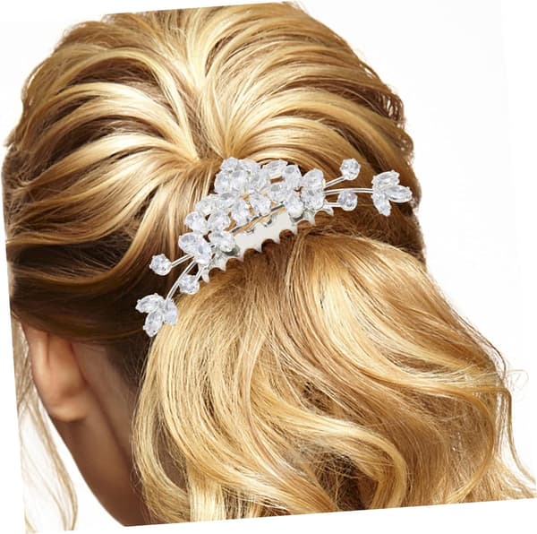Krystall Rhinestone Hårkam Bryllup Brude Hodeplagg Sølv Vanndråpe Zirkon Hårtilbehør