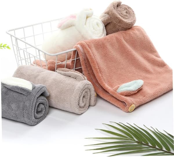 2-pack hårtorkningsmössa, snabbtorkande fleece, snabbtorkande hårhatt för rutin efter dusch