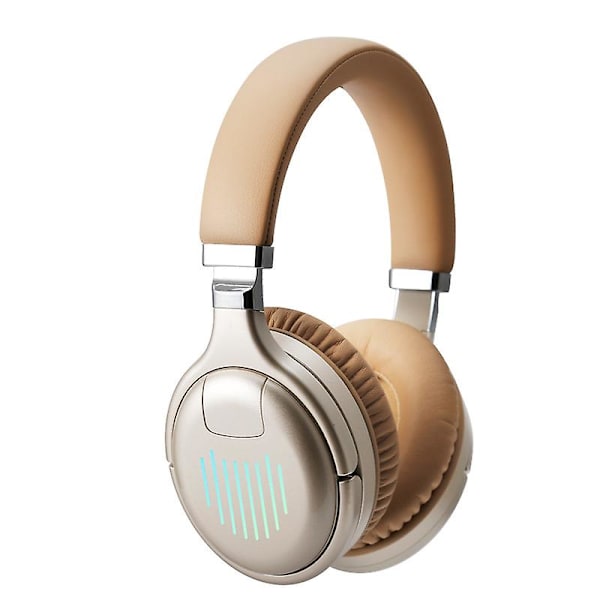 Head-on Foldbar Bluetooth-hodetelefoner Trådløse Spill 5.0 Stereo RGB Golden brown