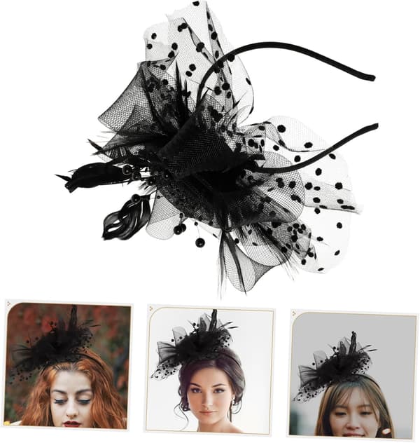 Fascinator Pannebånd for Kvinner Brude Mesh Hodeplagg Blomsterpannebånd