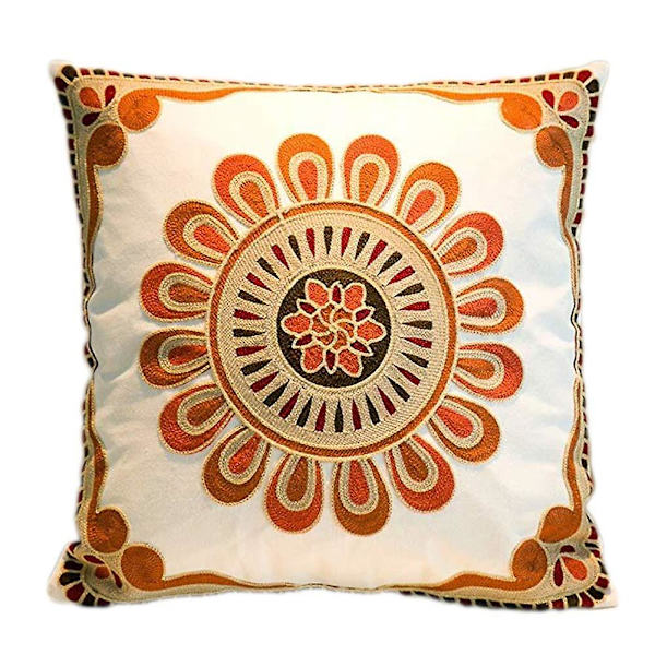 Broderade Dekorativa Kuddfodral 18x18 Boho Farmhouse Kvadratisk Kuddfodral för Soffa