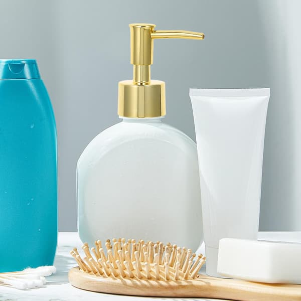 Såpedispenser Pumpe Erstatningshode i ABS-plastmateriale og, galvanisert finish gyllen