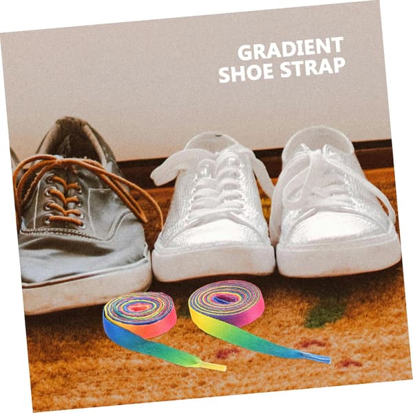 10 par regnbue snørebånd lange polyester snørebånd til sneakers sko regnbue gradient snørebånd